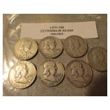 7 silver franklin half dollars