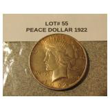 1922 silver peace dollar