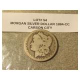 1884 Carson City morgan silver dollar