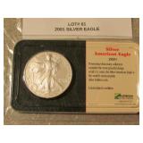 2001  1 oz  .999 fine silver eagle