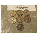 7 silver washington quarters
