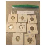 8 silver roosevelt dimes