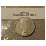 1922-S silver peace dollar