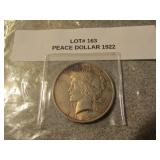 1922 silver peace dollar