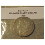1890 morgan silver dollar