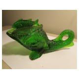 joe st.clair green glass covered dolphin