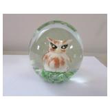 joe st.clair owl sulphide paperweight