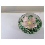 b&m st.clair 1971 flower sulphide paperweight