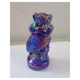 joe st.clair carnival glass owl statue
