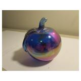 st.clair carnival glass apple paperweight