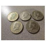 5 clad silver kennedy half dollars