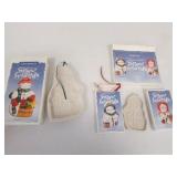 3 longaberger snow friends cookie molds