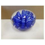 joe st.clair blue paperweight