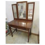 antique oak vanity w/mirror