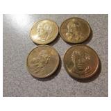 4- $1 coins