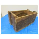 wooden crate & wrenches