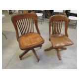 2 antique office chairs