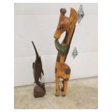 wooden giraffe & swordfish