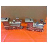 2 metal train banks