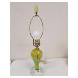 St. Clair yellow lamp w/finial & shade(works)