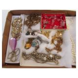 flat of costume jewelry