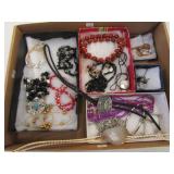 flat of costume jewelry