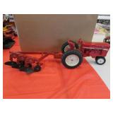 international toy tractor w/3 bottom plow