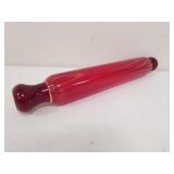 red glass rolling pin