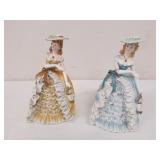 2 lefton china lady figurines