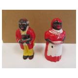 plastic black americana salt & pepper