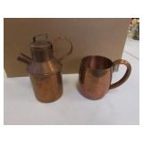 copper pitcher & cup