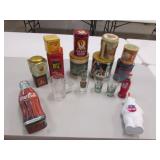 all tins & coke glasses & items