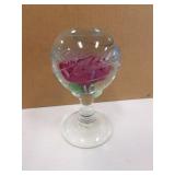 gibson etched red rose on stand