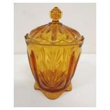 amber cactus pattern covered dish