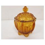 amber cactus pattern covered dish