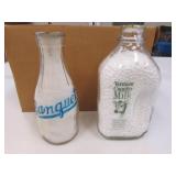 2 milk bottles
