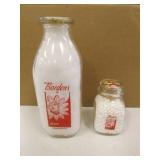 2 bordens milk bottles