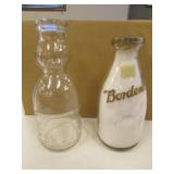 cream top & bordens milk bottles