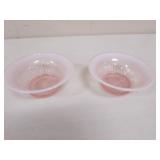 2 pink fenton bowls