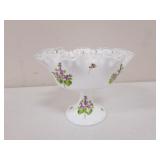 fenton hand painted compote