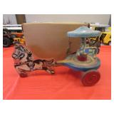 hill toys horse pulling merry go round