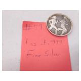 1 oz of .999 fine silver