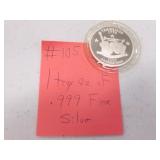 1 oz of .999 fine silver