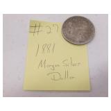 1881 morgan silver dollar