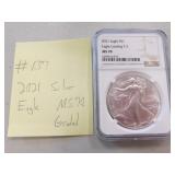 2021 silver eagle MS 70 graded