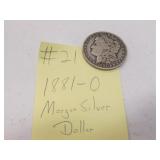 1881-O morgan silver dollar