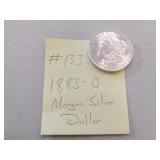 1883-0  AU+ morgan silver dollar