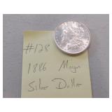 1886  AU+ morgan silver dollar