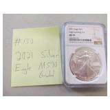 2021 silver eagle MS 70 graded