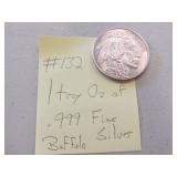 1 troy oz of .999 fine silver buffalo